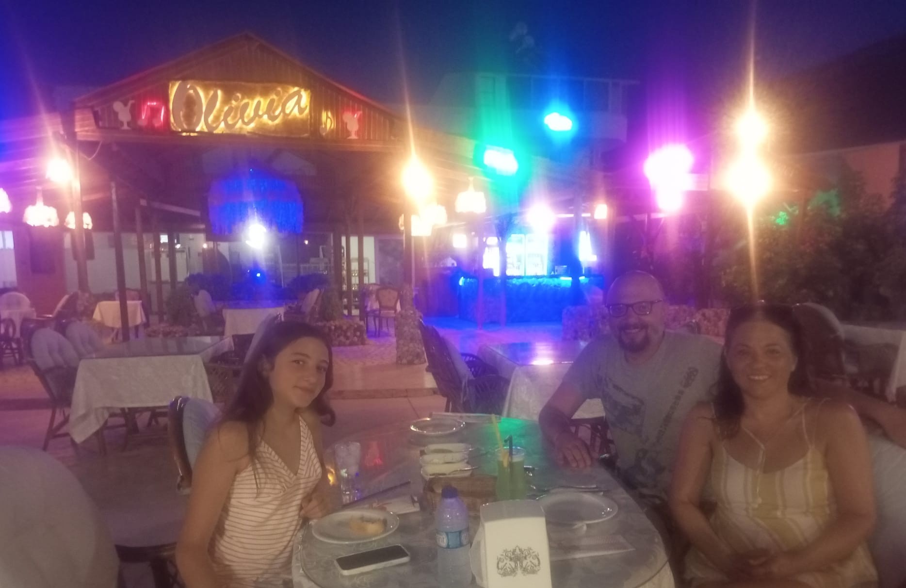 Family dinner during an evening out